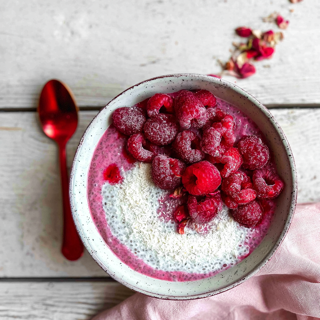 Pudding chia z malinami