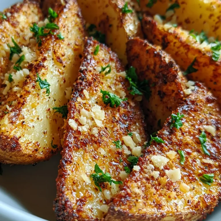 Pieczone ziemniaczane łódeczki z czosnkiem i parmezanem