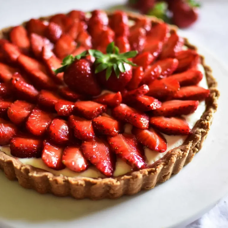 Tarta z truskawkami i kremem waniliowym