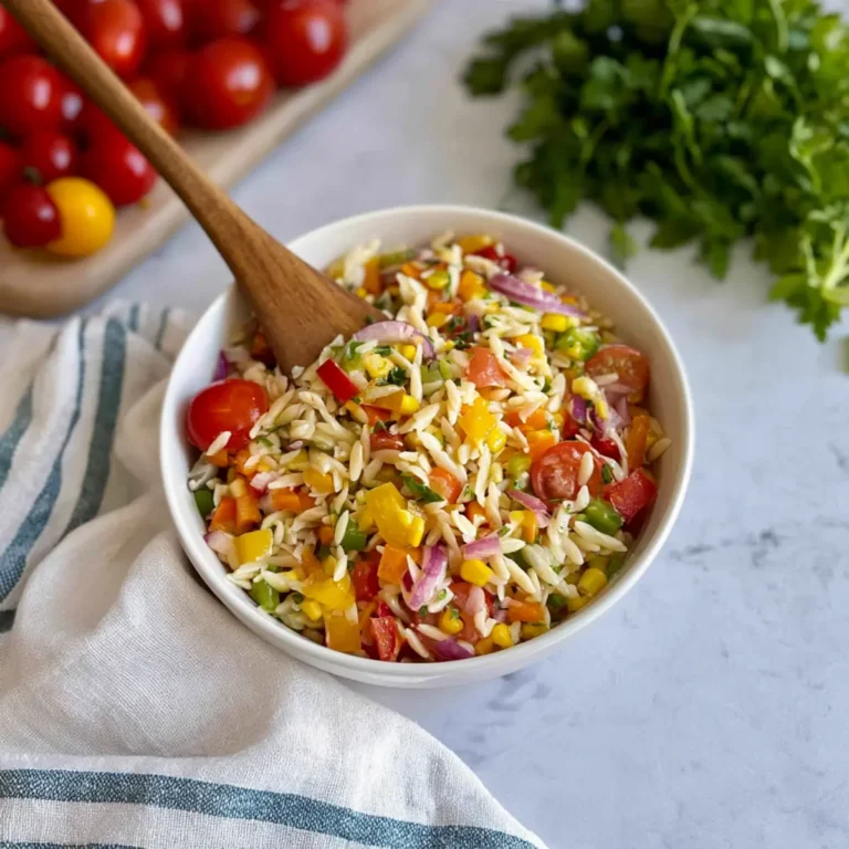 Tęczowa sałatka z orzo