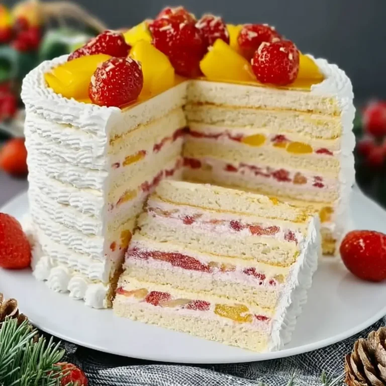 Tort Kremlin z truskawkami i mango