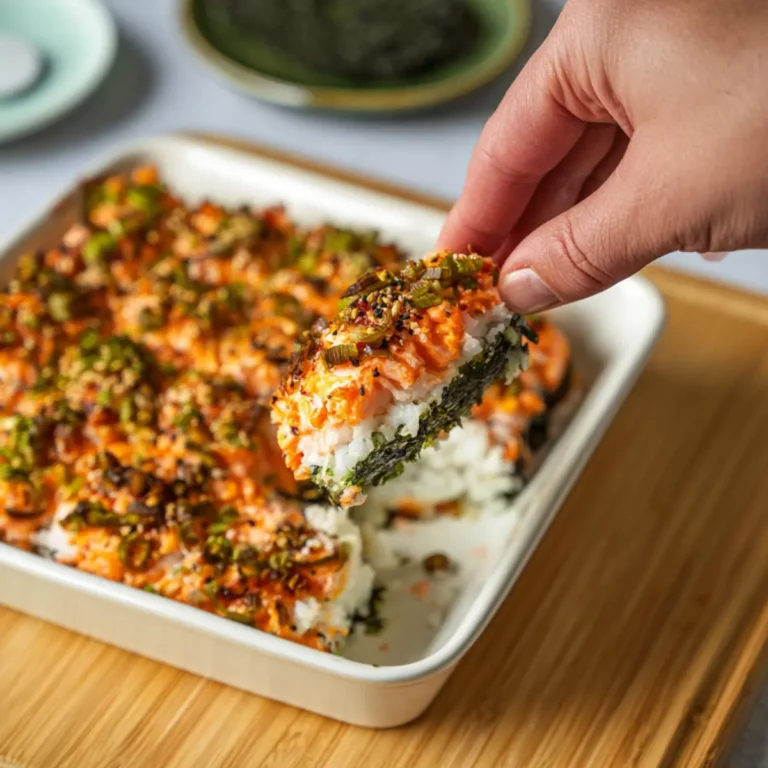 Zapiekanka sushi z łososiem